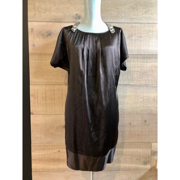 BCBG MAXARIA brown silk mini dress size 4 - Picture 5 of 8
